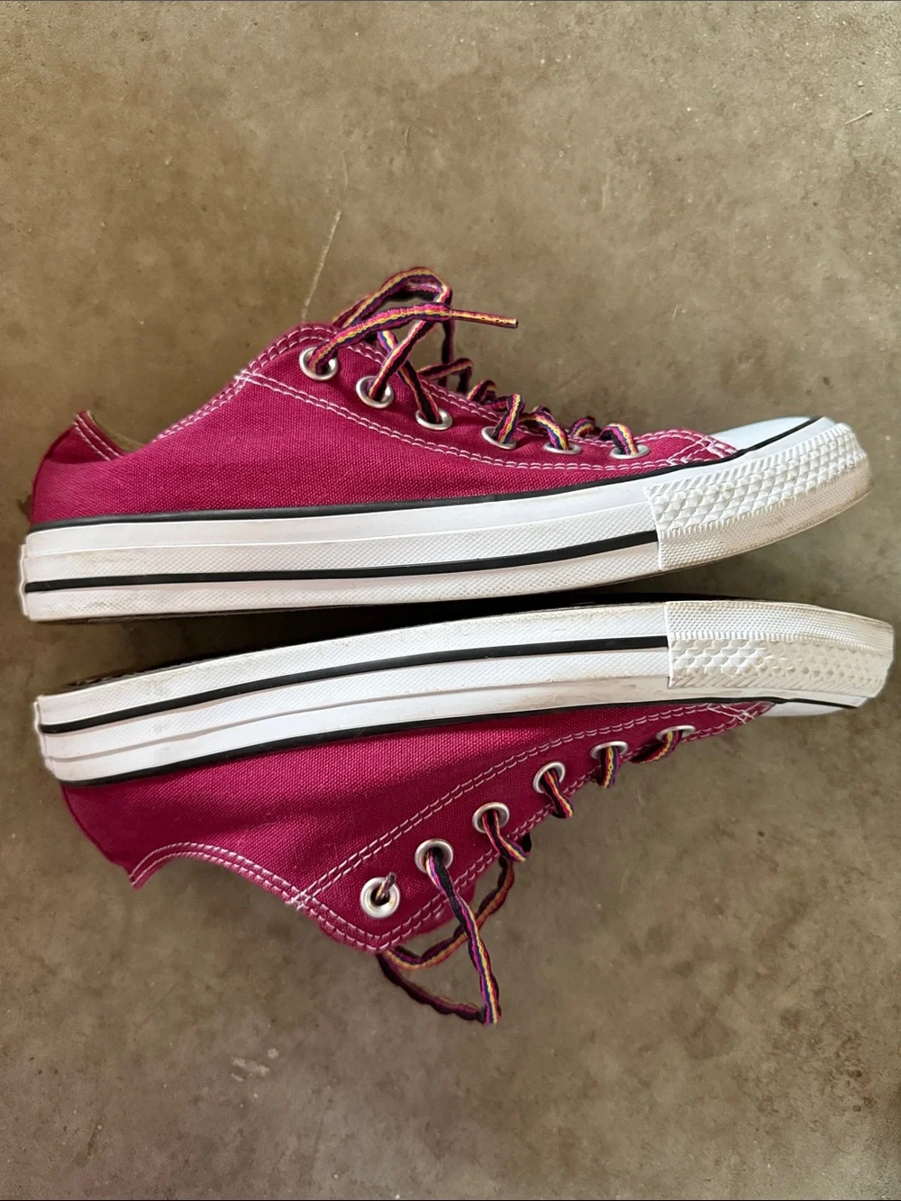 Converse Burgundy Low-Top Sneakers with White Soles